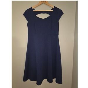 Oh Baby Motherhood Womens Navy Blue Summer Cutout Back Maternity Dress S